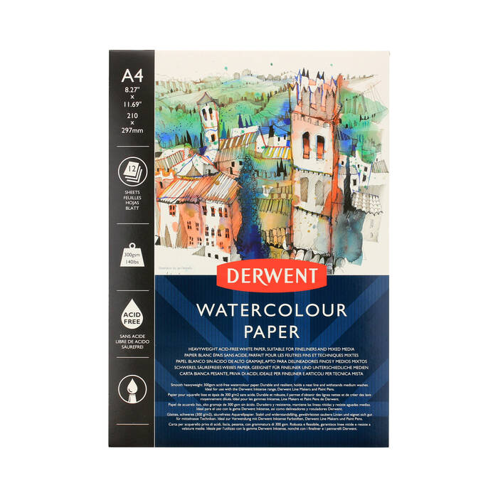 Blok akwarelowy A4/12 300g Derwent Watercolour 2301970 DE0124 01