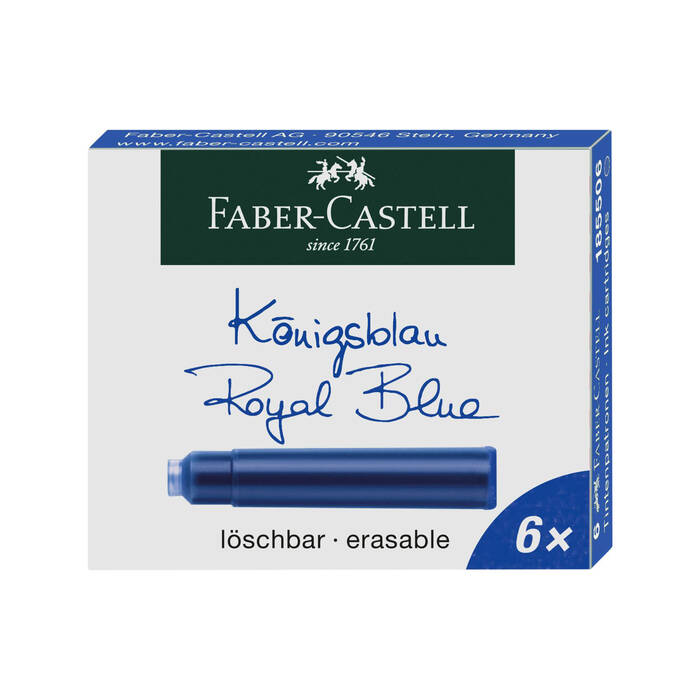 Naboje atramentowe krótkie niebieskie (6) Faber Castell 185506 FC6188 03