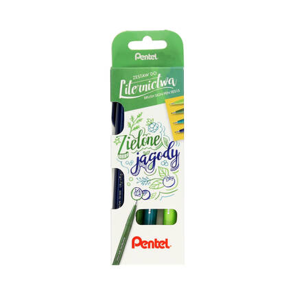 Pisak 4kol Zielone Jagody BrushSignPen Pentel PN6514 01