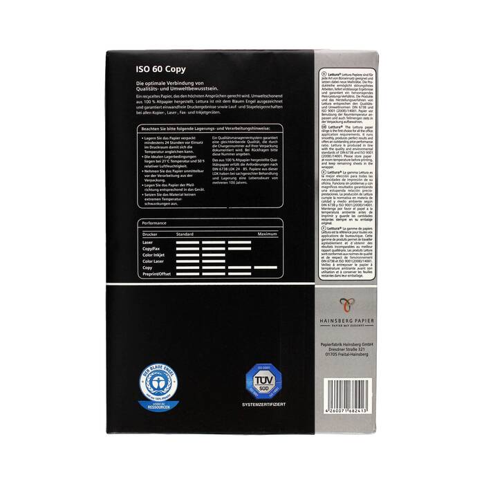 Papier ksero ekologiczny - niebielony A4 80g ISO60 Lettura (500) VE1152 03