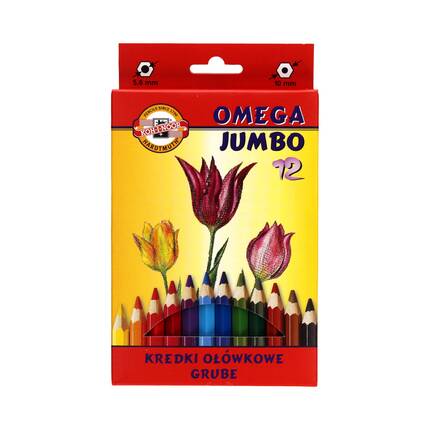 Kredki ołówkowe 12kol Jumbo Omega KIN 3382 AR5099 01