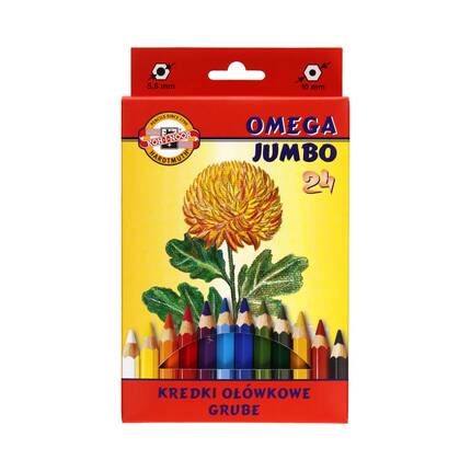 Kredki ołówkowe 24kol Jumbo Omega KIN 3384 AR5102 01