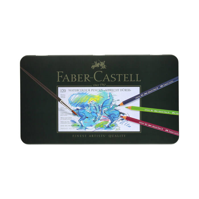 Kredki akwarelowe 120kol A.Durer Faber Castell opakowanie metalowe FC6845 01