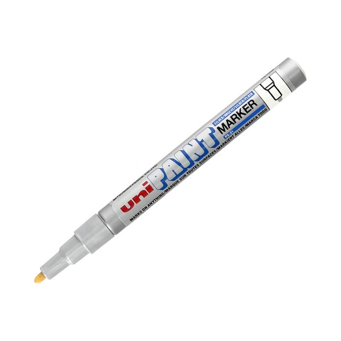 Marker olejowy 0.8-1.2mm srebrny okrągły Uni PX21 UN1054 02