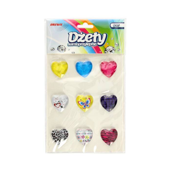 Dżety samoprzylepne serca mix - opak. 9szt. VB8651 01