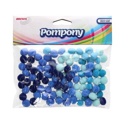 Pompony niebieskie 10mm - opak. 100szt. VB8678 01