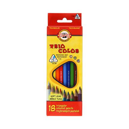 Kredki ołówkowe 18kol 7mm Tricolor KIN 3133 AR6661 01