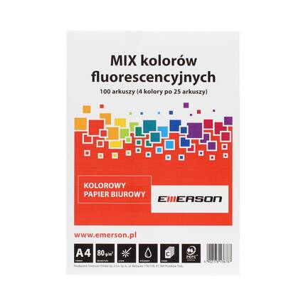 Papier ksero A4 80g mix/fluo Emerson (100) PX1072 01