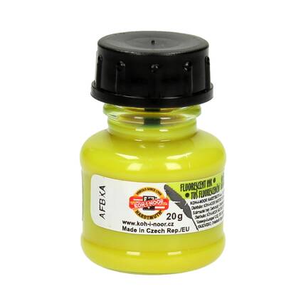 Tusz kreślarski fluorescencyjny żółty 20g KIN AR7558 01