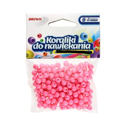 Koraliki ozdobne różowe K6 Brewis 6mm VB8856 01