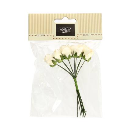Kwiaty papierowe bukiecik tulipany białe (10) AG4019 01