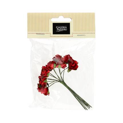 Kwiaty papierowe bukiecik róże czerwone (12) AG4024 01