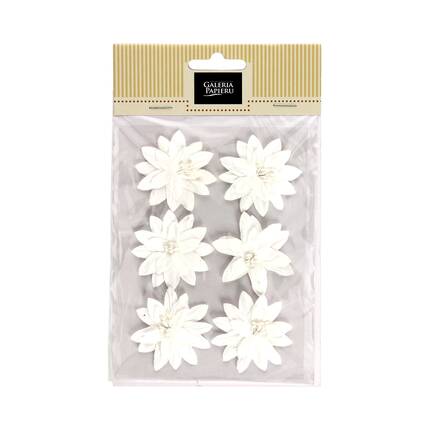 Kwiaty papierowe samoprzylepne Dalia białe (6) AG4030 01