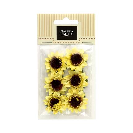 Kwiaty papierowe samoprzylepne Słonecznik żółte (6) AG4041 01