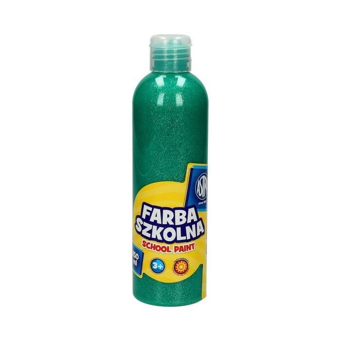 Farba szkolna brokatowa zielona 250ml Astra VK7338 01