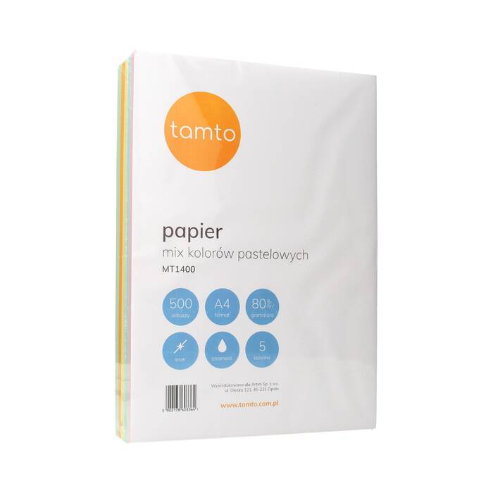 Papier ksero A4 80g mix - kolory pastelowe Tamto (500) MT1400 01