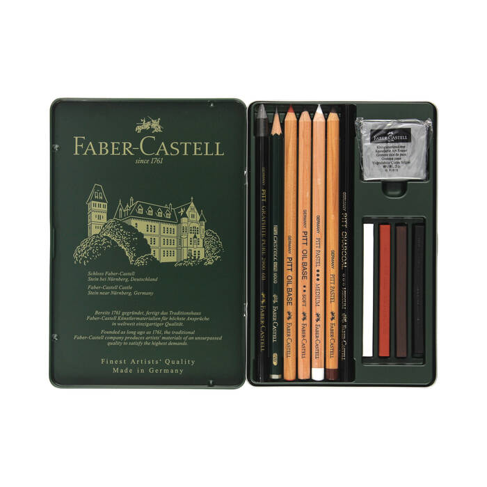 Zestaw artystyczny 12 elementów Pitt Monochrome Faber Castell FC112975 FC1470 02