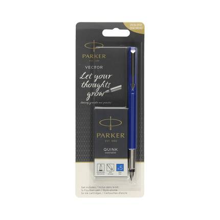 Pióro wieczne Parker Vector niebieskie + naboje Parker blister PT6063 01