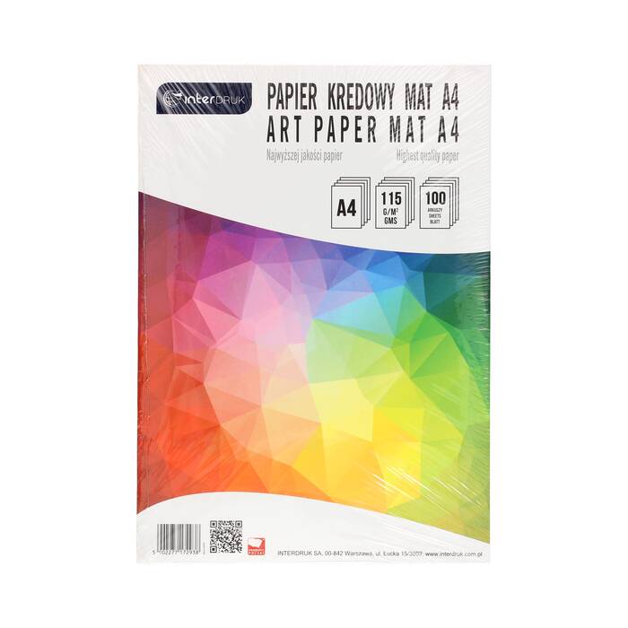 Papier kredowy A4 matowy 115g Interduk (100) IR5131 01