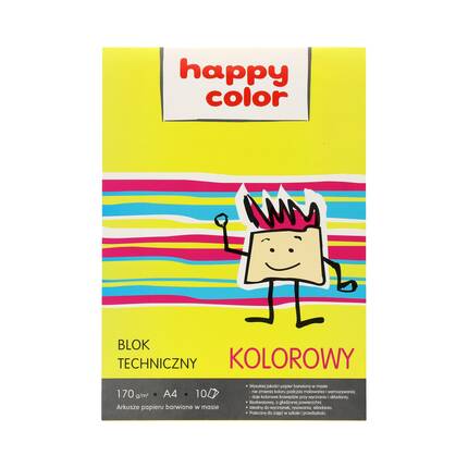 Blok techniczny A4/10 kolor 170g Happy Color ST1296 01