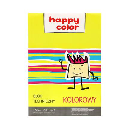 Blok techniczny A3/10 kolor 170g Happy Color ST1297 01