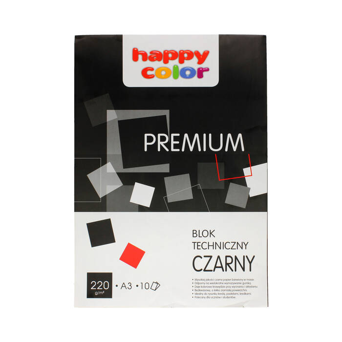 Blok techniczny A3/10 czarny 220g Happy Color ST7590 01