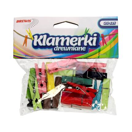 Klamerki ozdobne 3.5cm kolorowe Brewis - opak. 20 szt. VB7198 01