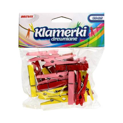 Klamerki ozdobne 4.5cm kolorowe Brewis - opak. 20 szt. VB7202 01