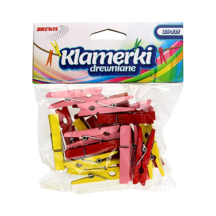 Klamerki ozdobne 4.5cm kolorowe Brewis - opak. 20 szt. VB7202 01
