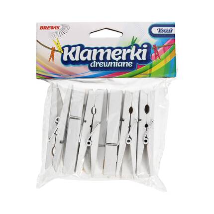 Klamerki ozdobne 7.2cm białe Brewis - opak. 12 szt. VB7204 01