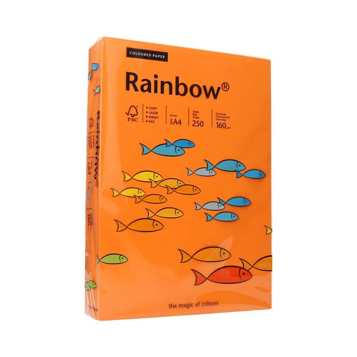 Papier ksero A4 160g pomarańczowy Rainbow 24 PI1086 01
