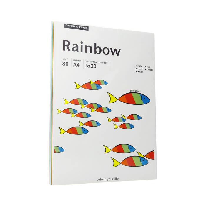 Papier ksero A4 80g mix kolorów intensywnych Rainbow (100) PI1096 01