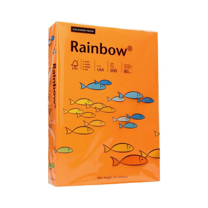 Papier ksero A4 80g pomarańczowy Rainbow 24 PI1029 01