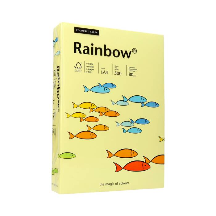 Papier ksero A4 80g jasnożółty Rainbow 12 PI1014 01