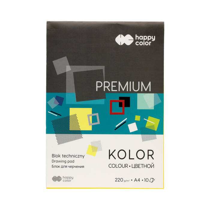 Blok techniczny A4/10 kolor 220g Happy Color Premium ST7611 01