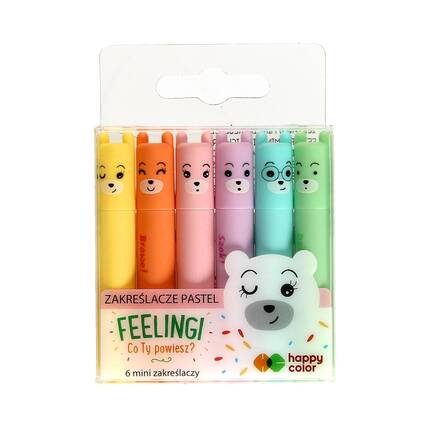 Zakreślacz 6kol mini pastel Feelingi Happy Color ST1059 01