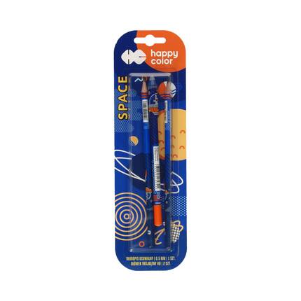 Długopis 0.5mm usuwalny + 2 ołówki Space Happy Color ST7435 01