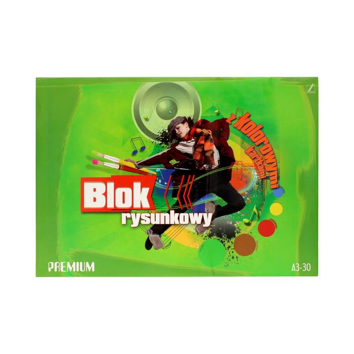 Blok rysunkowy A3/30 kolor Kreska KR2026 01