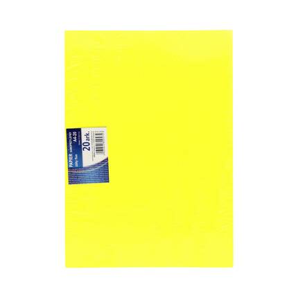 Papier samoprzylepny A4 fluo żółty (20) Kreska KR2006 01