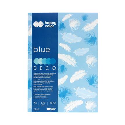 Blok Deco A4/20 5kol niebieski Happy Color 2030-032 ST7602 01
