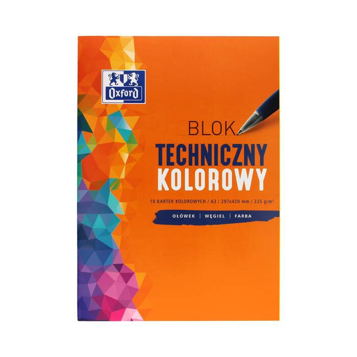 Blok techniczny A3/10 kolor 225g Oxford 400093234 TP1205 01