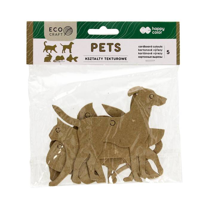 Zestaw kształtów tekturowych Pets 12x6cm HappyColor (5) ST7697 01