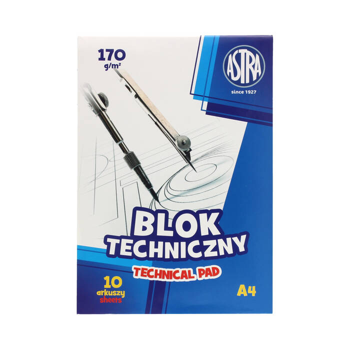 Blok techniczny A4/10 biały 170g Astra 106119004 VK2007 01