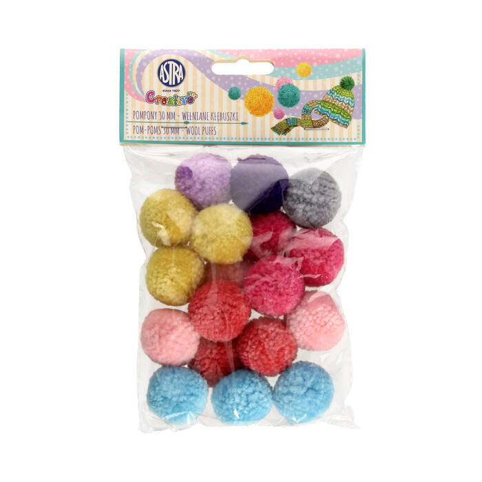 Pompon 30mm Wełniane kłębuszki Astra 335121013 AZ0521 01