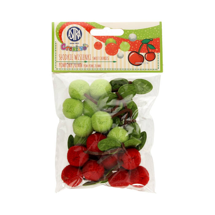 Pompon 20mm Słodkie wisienki Astra 335121012 AZ0520 01