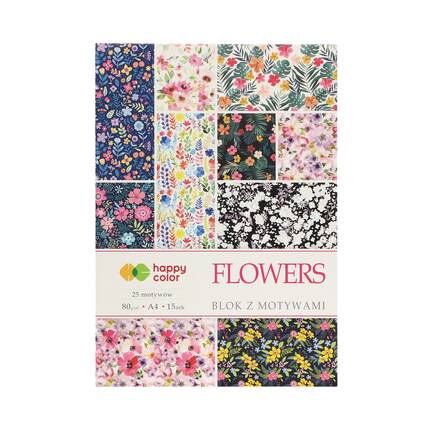 Blok motyw A4/15 Flowers Happy Color ST7357 01