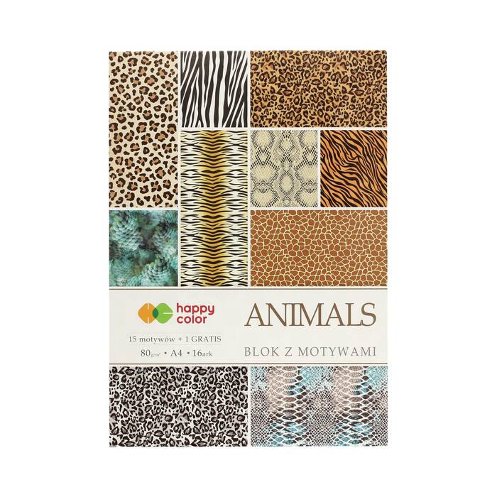Blok motyw A4/15 Animals Happy Color ST7410 01