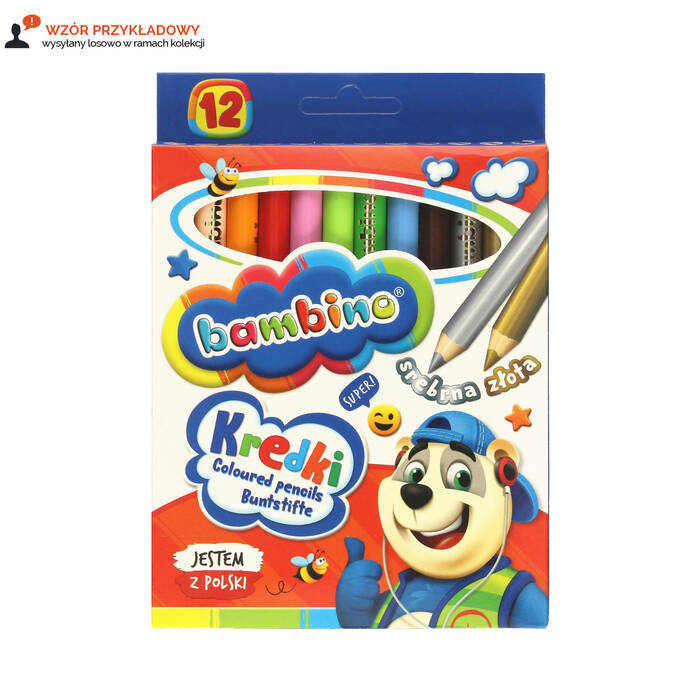 Kredki ołówkowe 12kol Jumbo drew Bambino MJ5001 01