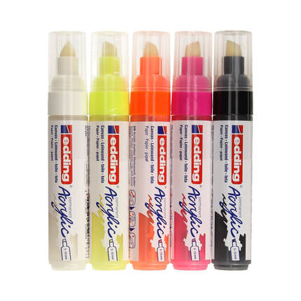 Markery akrylowe 5-10mm neon 5kol Edding 5000/5S EG5007 02