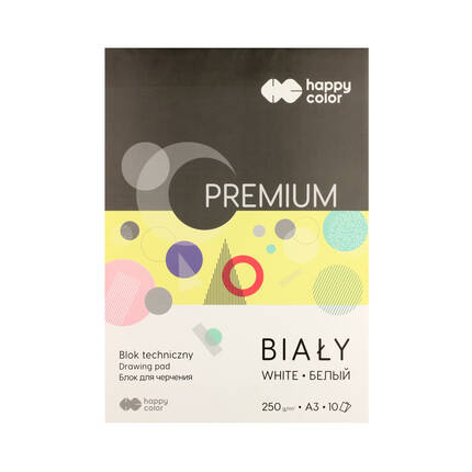 Blok techniczny A3/10 biały 250g Happy Color ST1295 01